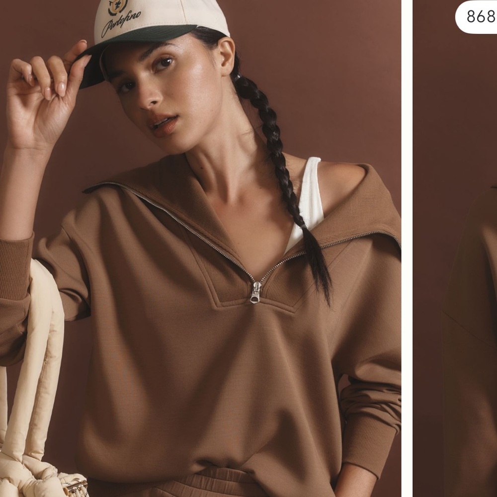 Varley - Catherine Half Zip Sweat - Cedar - Size Medium